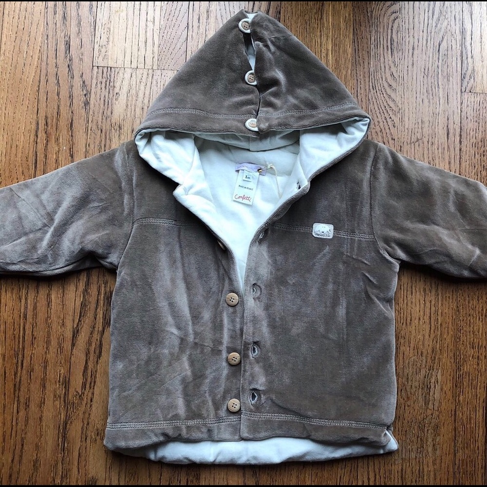 CONFETTI velour hood jacket
